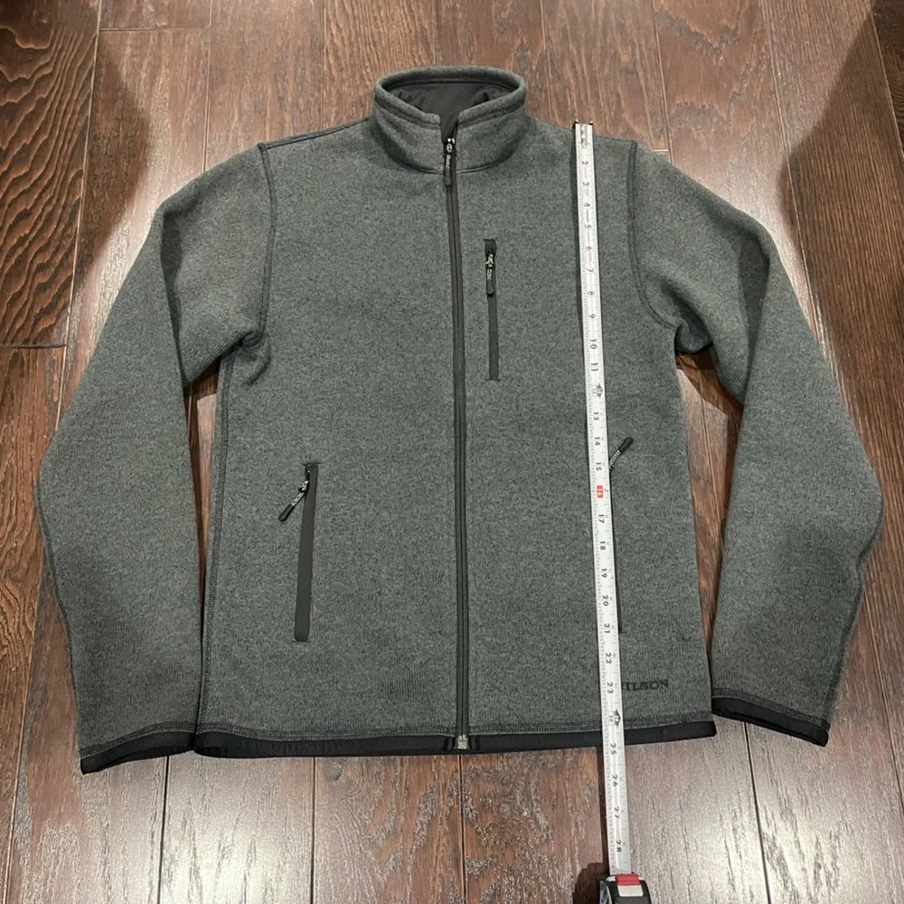 Filson Men Jacket Gray Ridgeway Polartec Full Zip Knit Outdoors Fleece Size XS